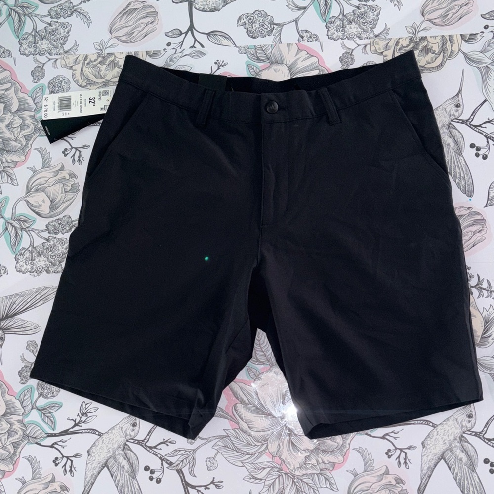 adidas Men's Classic Black Flat Front Shorts